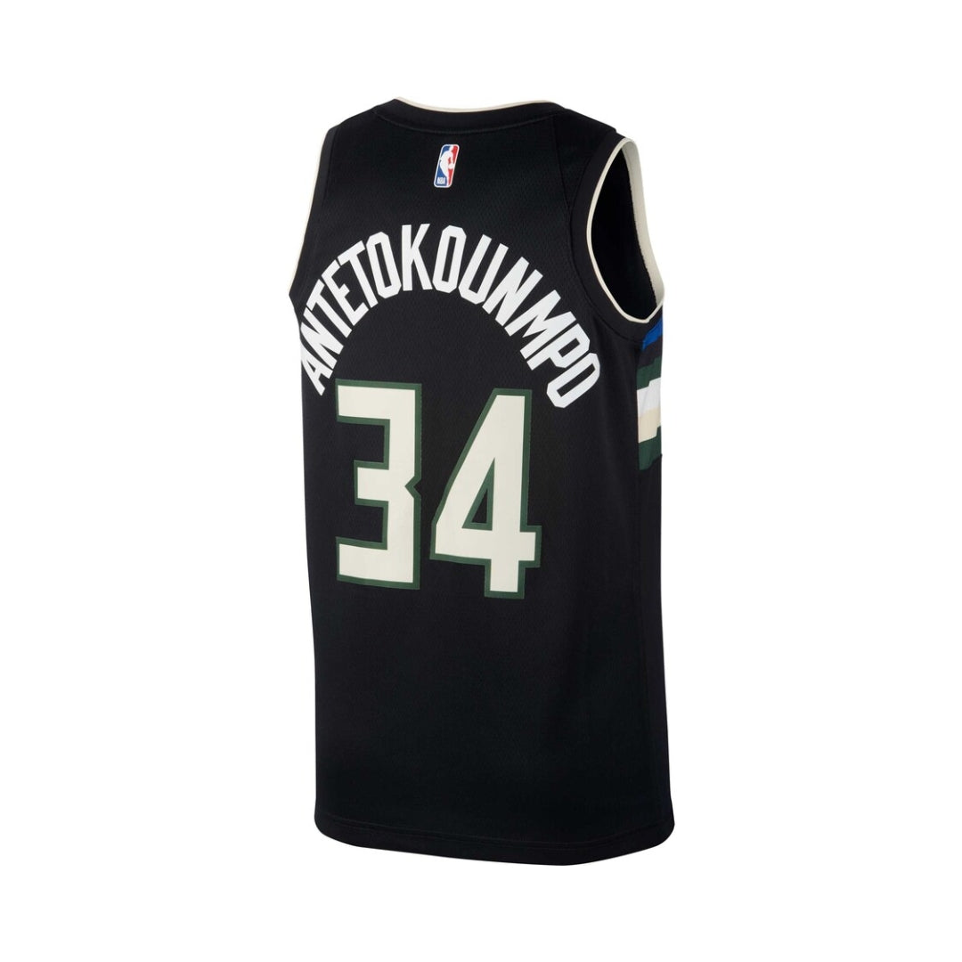 #34 Giannis Antetokounmpo NBA Black Jersey Milwaukee Bucks Vintage Swingman