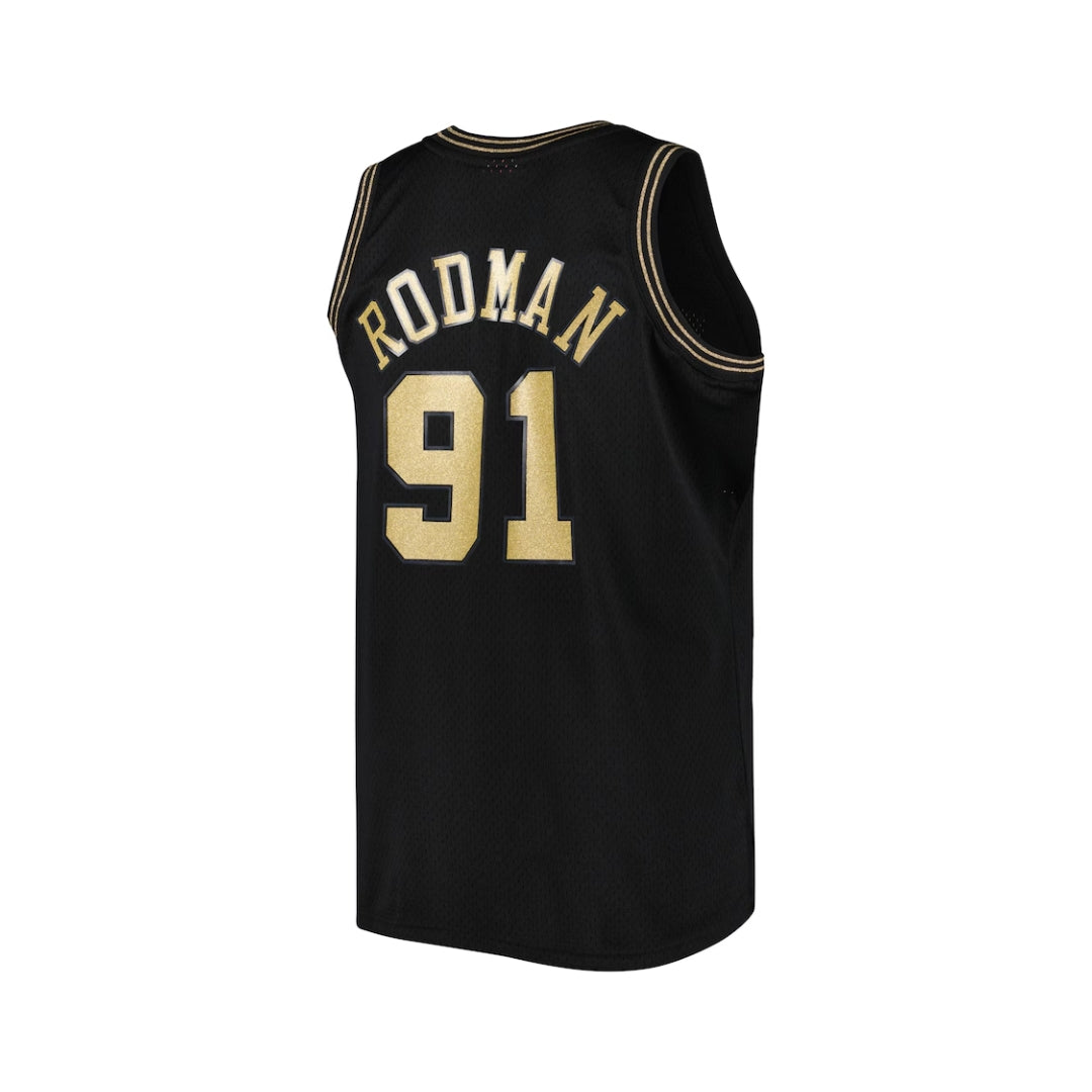 Men's Mitchell & Ness Dennis Rodman Black Chicago Bulls Team Big & Tall Hardwood Classics 1997