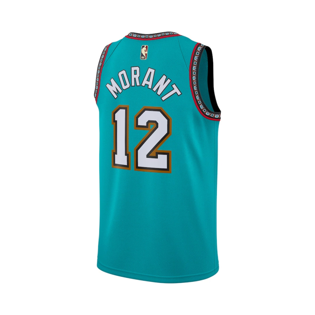 Ja Morant Memphis Grizzlies #12 Official Youth 8-20 Teal Hardwood Classic Edition Swingman Jersey