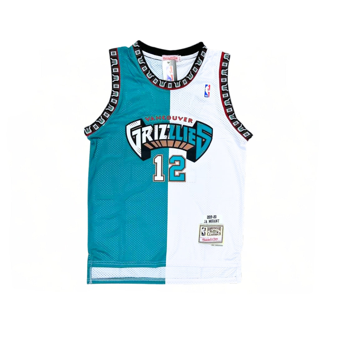 Men's Memphis Grizzlies #12 Ja Morant White Teal Split Two-Tone Jersey
