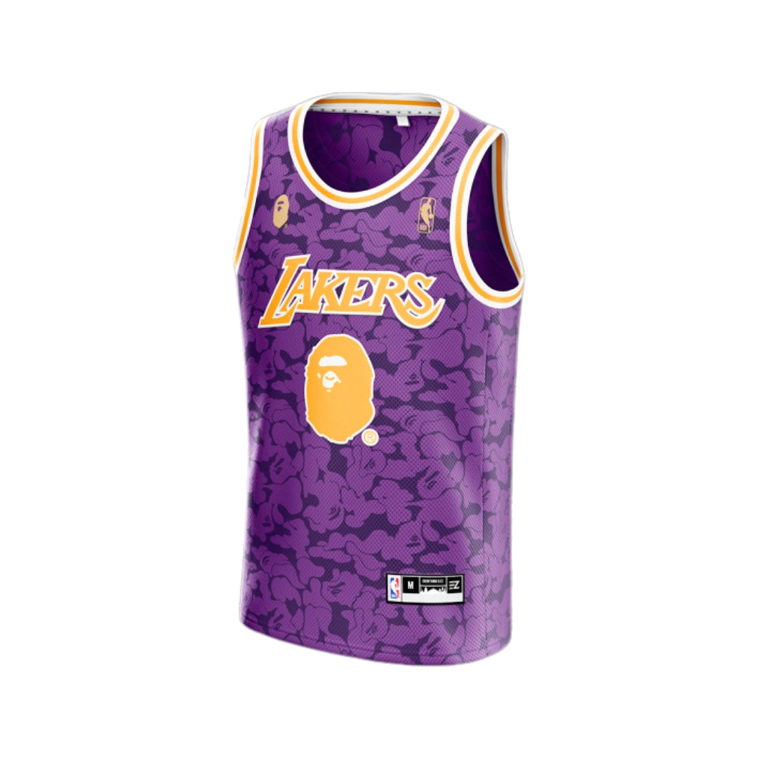 NBA x M&N x BAPE Jersey Los Angeles Lakers Purple