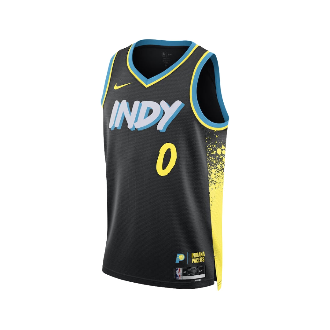 Tyrese Haliburton 2023-24 Indiana Pacers Black #0 City Edition Jersey Swingman