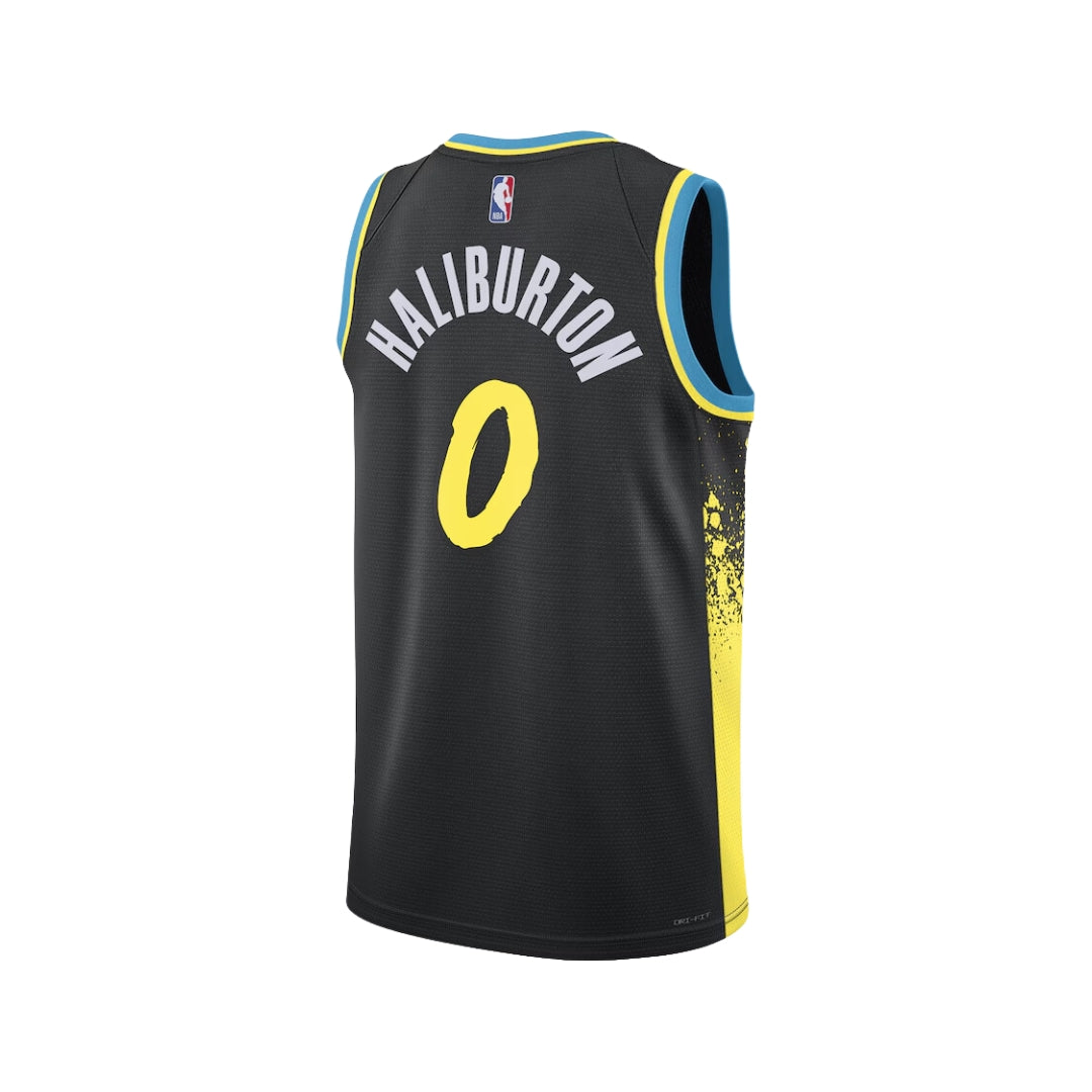 Tyrese Haliburton 2023-24 Indiana Pacers Black #0 City Edition Jersey Swingman