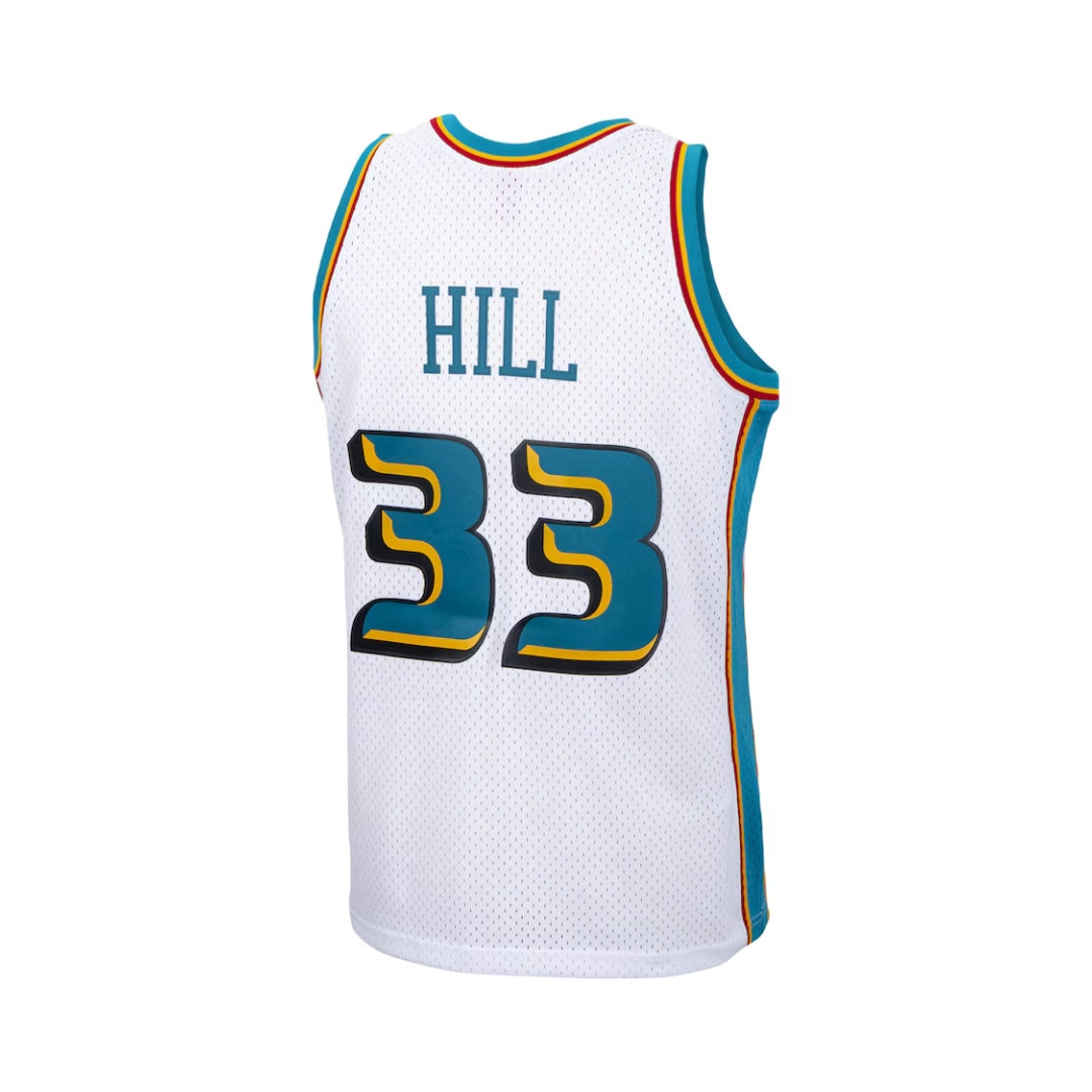 1996-00 Detroit Pistons Hill #33 Champion Home Jersey