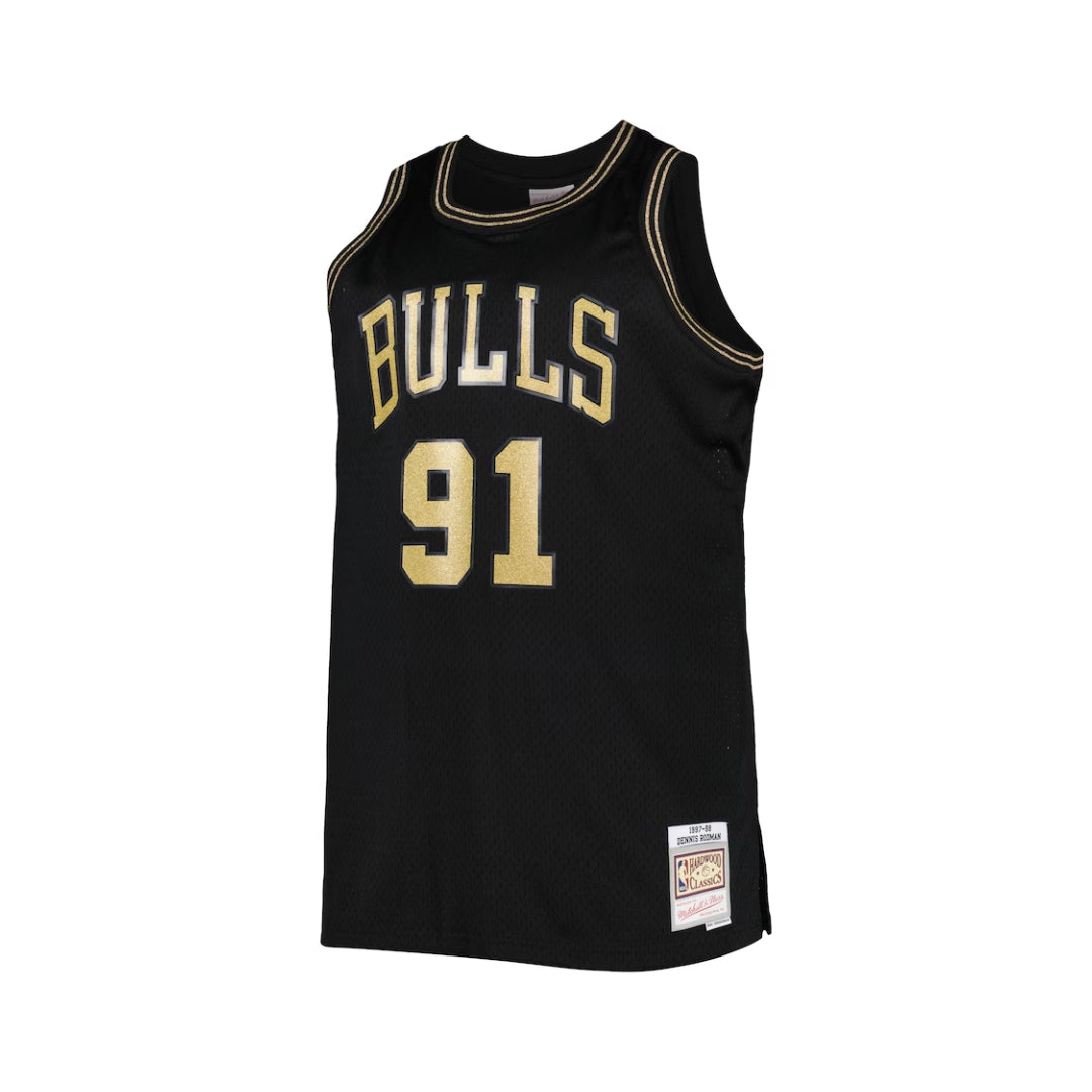 Men's Mitchell & Ness Dennis Rodman Black Chicago Bulls Team Big & Tall Hardwood Classics 1997