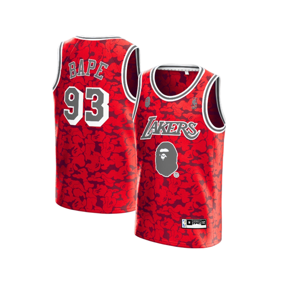 BAPE x Mitchell & Ness Bulls ABC Basketball Swingman Jersey Red