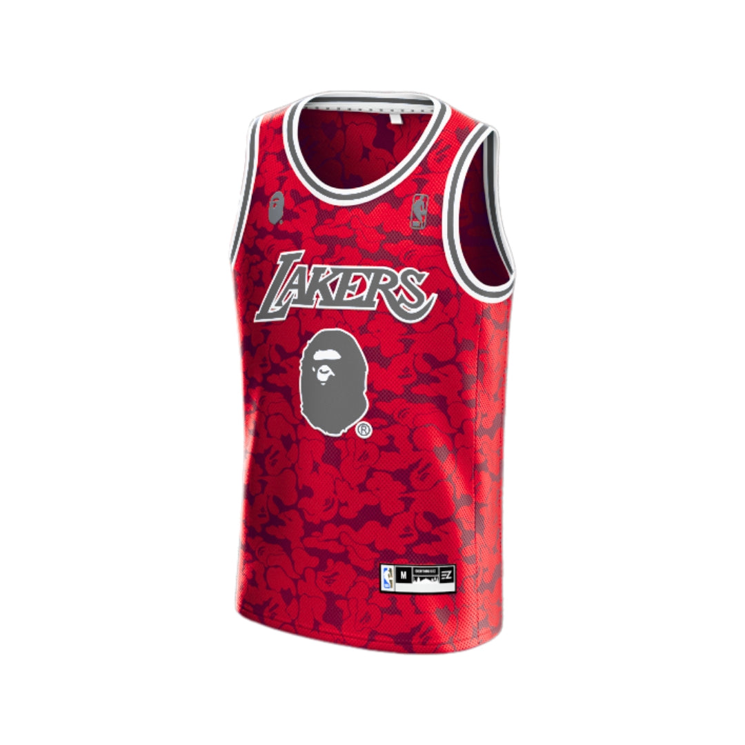 BAPE x Mitchell & Ness Bulls ABC Basketball Swingman Jersey Red