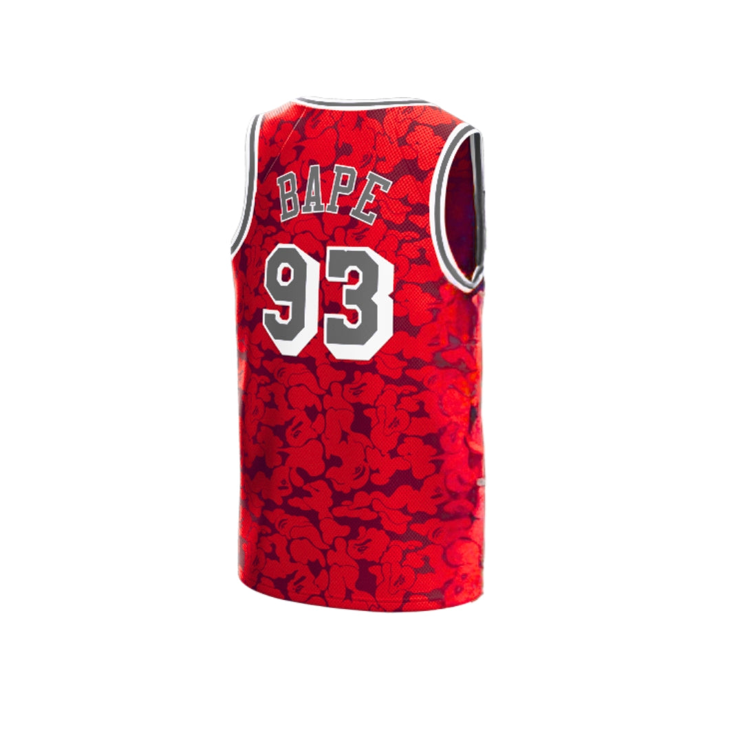 BAPE x Mitchell & Ness Bulls ABC Basketball Swingman Jersey Red