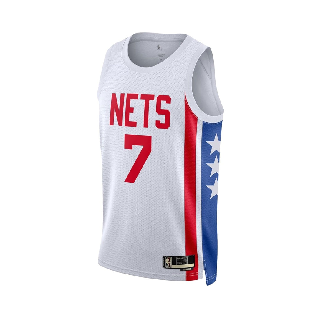 Brooklyn Nets #7 Kevin Durant 2022 23 White With Patch Classic Edition