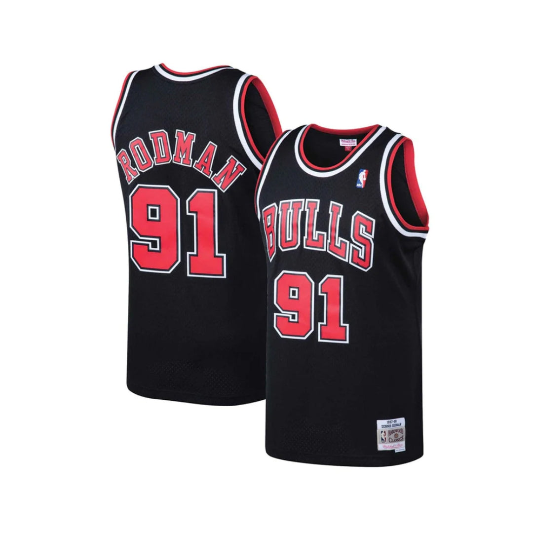 Dennis Rodman Chicago Bulls NBA Throwback Swingman Jersey - Black