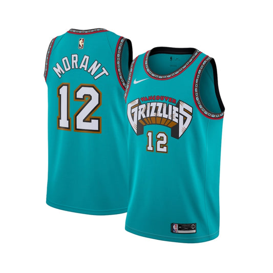 Ja Morant Memphis Grizzlies #12 Official Youth 8-20 Teal Hardwood Classic Edition Swingman Jersey