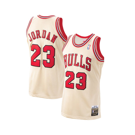 Men's Mitchell & Ness Michael Jordan Gold Chicago Bulls 1995/96 Authentic Retired Player Jersey