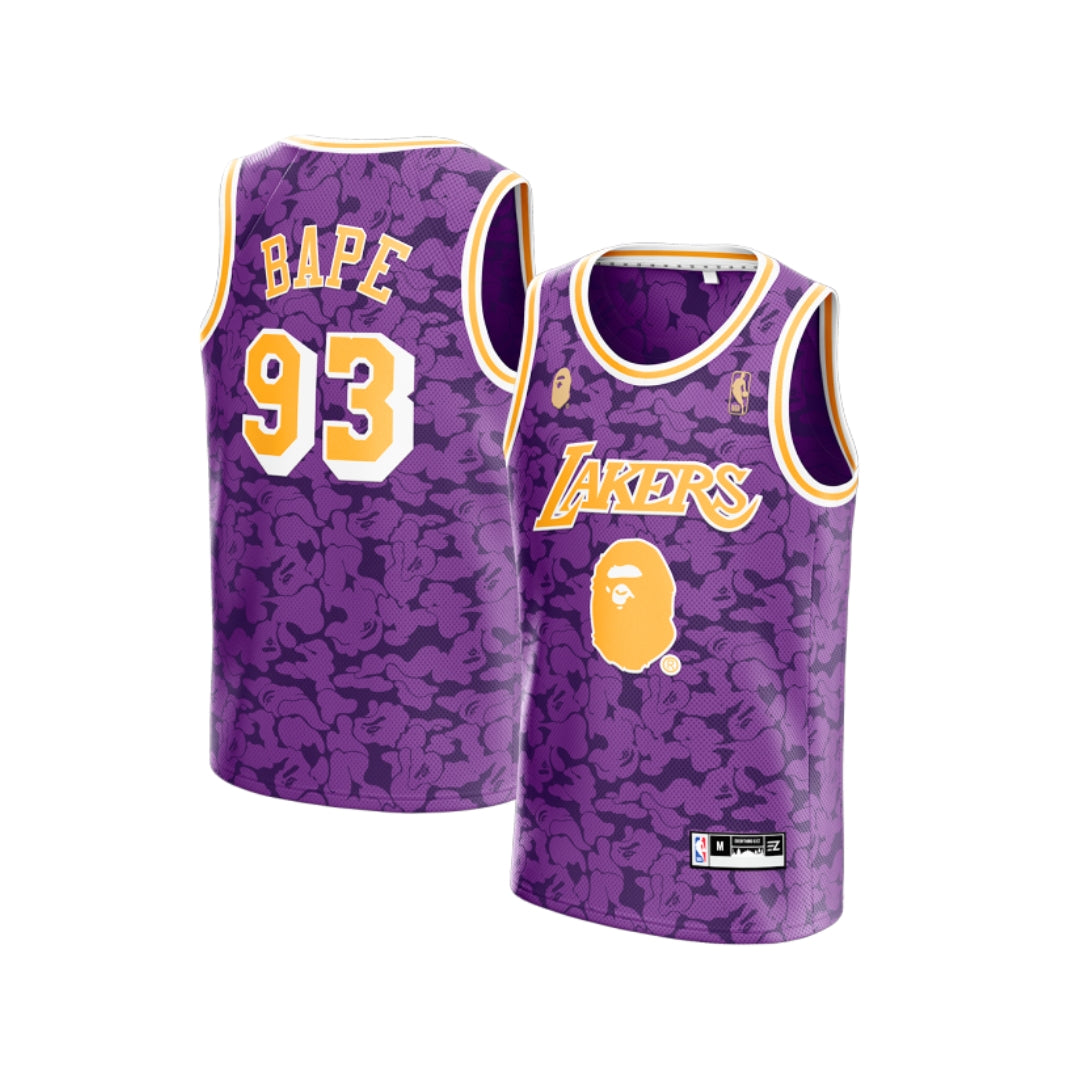 NBA x M&N x BAPE Jersey Los Angeles Lakers Purple