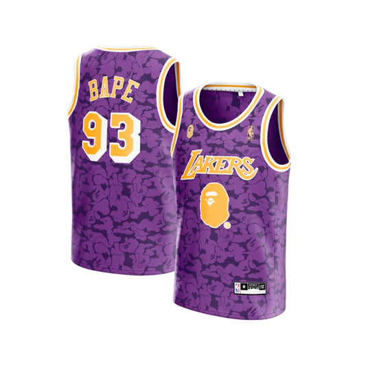 NBA x M&N x BAPE Jersey Los Angeles Lakers Purple