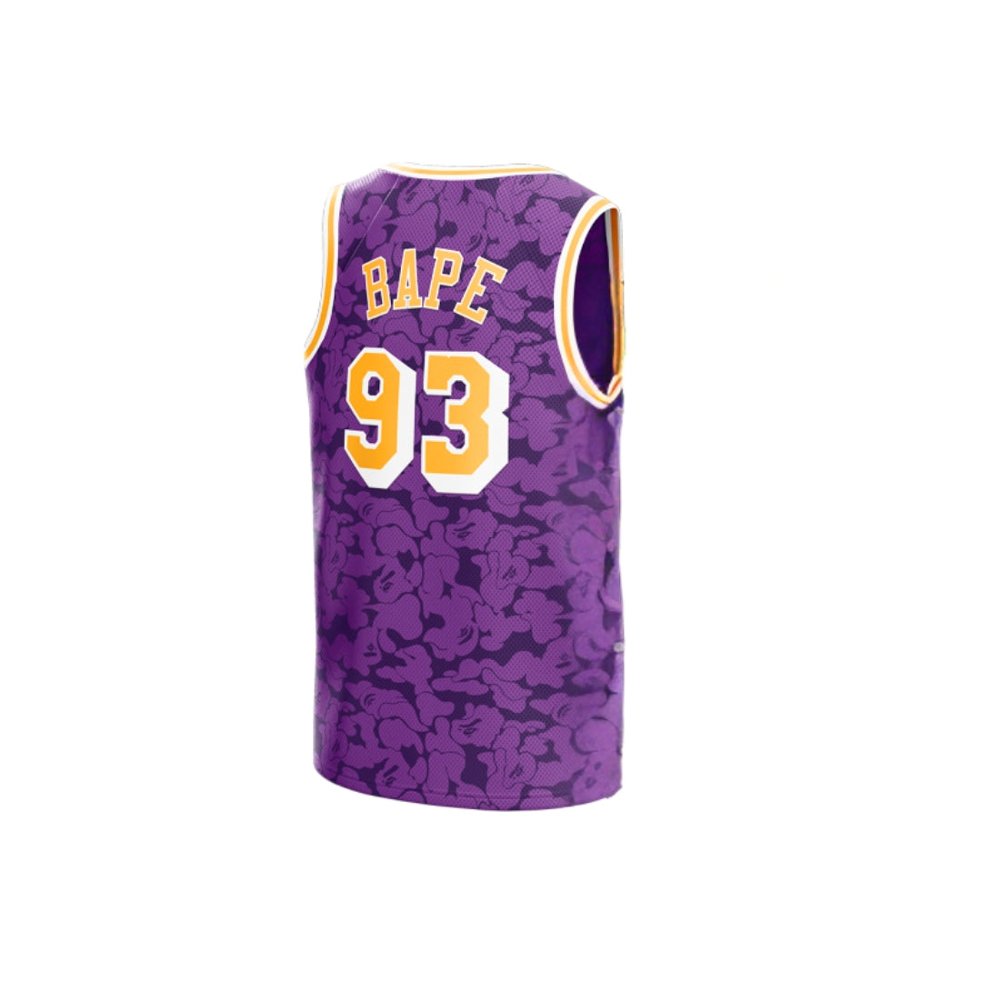 NBA x M&N x BAPE Jersey Los Angeles Lakers Purple