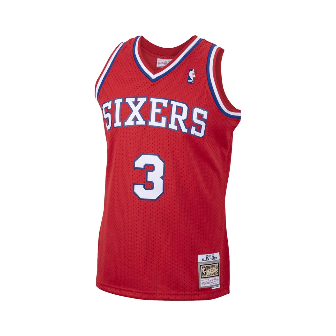 Sixers 3 Allen Iverson Old School Basketball Jersey